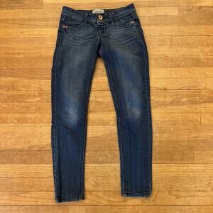 Rewind medium wash low rise straight leg jeans pants juniors size 5 b10